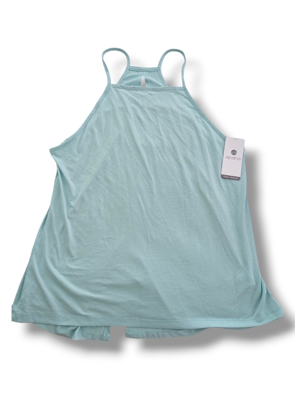 NWT apana Light Aqua High Neck Tank Top, SZ LG